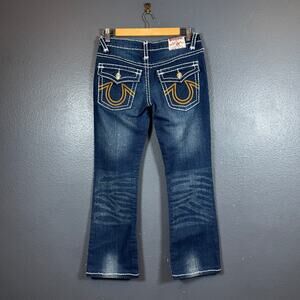 True Religion 29 women’s blue denim jeans y2k Joey Chain Stitch Boot Cut pants
